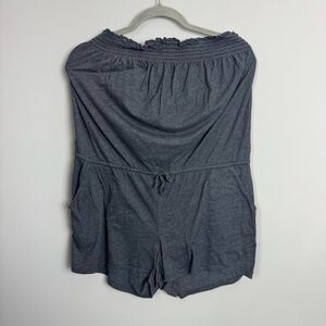 STEM | Dark Gray Tube Top Strapless Romper Jumper Shorts Women’s Size L